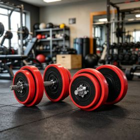 44lbs Adjustable Convertible Dumbbell Barbell Set: All-in-One Home Gym Weight Training Equipment for Adults