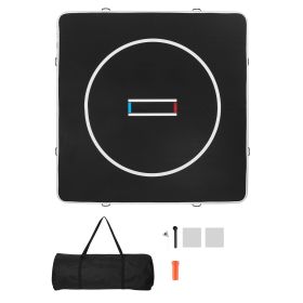 10x10 ft Wrestling Mat Inflatable, Martial Arts Thick Mat for Home Gym Exercise, PVC Foldable Training Mats with Circles and 600W Air Pump