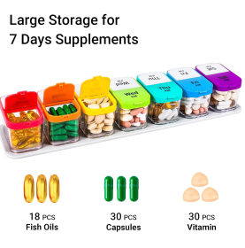 Extra Large Weekly Pill Organizer 2 Times a Day, XXL AM PM Pill Organizer 7 Day, Big Pill Case with Large Compartments