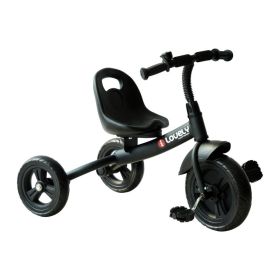 3-Wheel Indoor Outdoor Toddler Tricycle With Bell For Recreation Ride-On Black Com (Option: black)