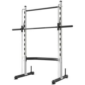 Squat Rack With Pull Up Bar And Barbell Bar Adjustable Bench Press Multi-Function Weight Lifting Half Rack, WhiteMultiple Packages (Option: white)