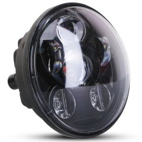 5.75In LED Headlight Motorcycle Projector Headlamp Fit For Harley Dyna Sportster Iron 883 Street Rod Street Bob Softail Deuce Custom Super Wide G (Option: black)