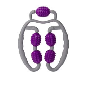 Muscle Roller For Arms; Legs; Calves; 5 Wheels Trigger Point Arm Foam Roller; Deep Massage Tool To Relieve Soreness; Stiffness; Tight Muscles Ten (Color: Purple)