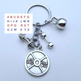 Barbell And Dumbbell Exercise Fitness Letter Keychain (Style: Q)