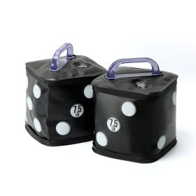 Water Filled Dumbbells Set, Fitness Exercise Dice 15/20 lbs, Portable Fitmess Travel Weight for Strength Training, Core Training (Weights: 15lb/pair black dice dumbbells)